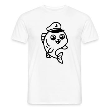 Pêche et pêche | Petri Heil Hobby Logo - T-shirt homme - blanc - Devant - AI Model Male 178 dark (178cm)