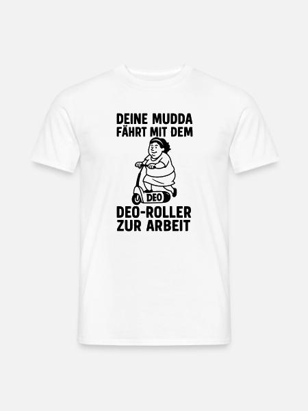 Din mor joke Deodorant scooter knallert-apotek - Mænd T-shirt - hvid