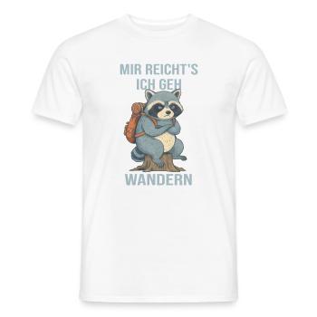 Wandering raccoon I've had enough, I'm going hiking - Men's T-Shirt - white - Front - AI Model Male 178 dark (178cm)