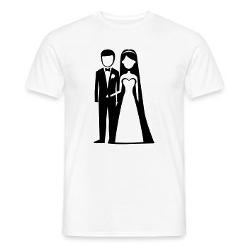 Mariée et marié - T-shirt homme - blanc - Devant - AI Model Male 178 dark (178cm)