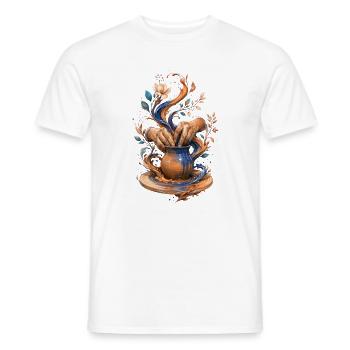 Geschmolzene Keramik: Hände und Vase - Männer T-Shirt - Weiß - Vorne - AI Model Male 178 dark (178cm)