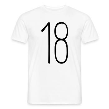 18 - Männer T-Shirt - Weiß - Vorne - AI Model Male 178 dark (178cm)