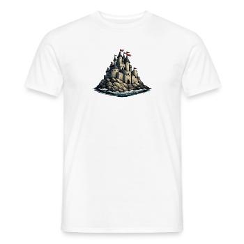 Inselburg aus Steinen am Meer - Männer T-Shirt - Weiß - Vorne - AI Model Male 178 dark (178cm)