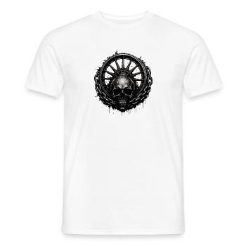 Motif sombre frappant avec crâne, chaîne solide - T-shirt homme - blanc - Devant - AI Model Male 178 dark (178cm)
