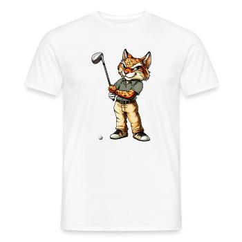 Luchs Golf - Männer T-Shirt - Weiß - Vorne - AI Model Male 178 dark (178cm)