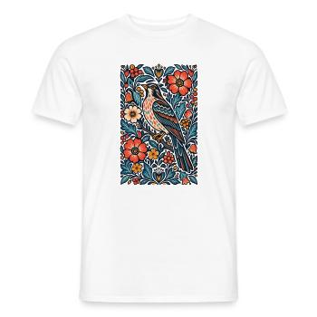 Gotische Whimsigoth-Raben-Krähe-Blumenvogelkunst - Männer T-Shirt - Weiß - Vorne - AI Model Male 178 dark (178cm)