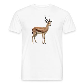 Gazellen-Silhouette im Goldenen Horizont - Männer T-Shirt - Weiß - Vorne - AI Model Male 178 dark (178cm)