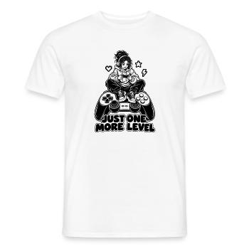 Nur noch ein Level – Gamer auf einem riesigen Controller - Männer T-Shirt - Weiß - Vorne - AI Model Male 178 dark (178cm)