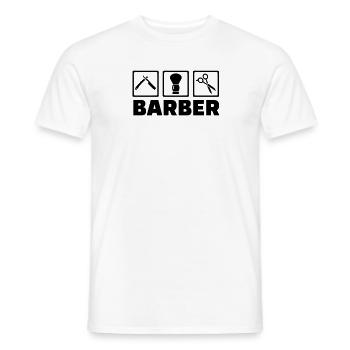 Barbier - Männer T-Shirt - Weiß - Vorne - AI Model Male 178 dark (178cm)