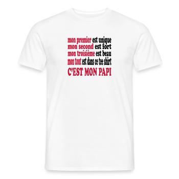 Mon papi est beau - Männer T-Shirt - Weiß - Vorne - AI Model Male 178 dark (178cm)
