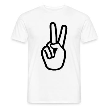 Hand Peace - Männer T-Shirt - Weiß - Vorne - AI Model Male 178 dark (178cm)