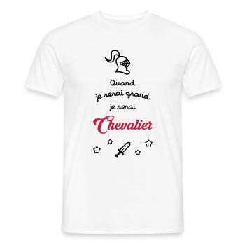 Chevalier - Bébé - Naissance - Garçon - Epée - Fun - Men's T-Shirt - white - Front - AI Model Male 178 dark (178cm)