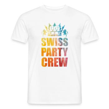 Swiss Party Crew Saying Switzerland - Men's T-Shirt - white - Front - AI Model Male 178 dark (178cm)