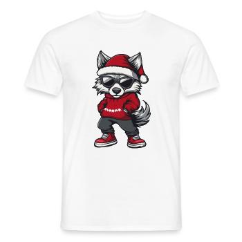 Loup Weihnachten Noël laid - T-shirt homme - blanc - Devant - AI Model Male 178 dark (178cm)