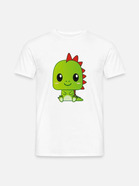 Cute baby green dragon - Men's T-Shirt - white
