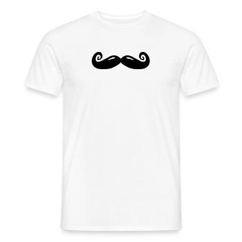 moustache - T-shirt homme - blanc - Devant - AI Model Male 178 dark (178cm)