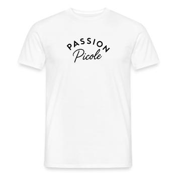 Passion picole – Design typographique humoristique - T-shirt homme - blanc - Devant - AI Model Male 178 dark (178cm)