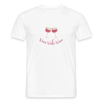 Veni Vidi Vino | Weinliebhaberin - Männer T-Shirt - Weiß - Vorne - AI Model Male 178 dark (178cm)