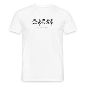 Tout sera bon/Все будет хорошо Wording avec des fleurs - T-shirt homme - blanc - Devant - AI Model Male 178 dark (178cm)