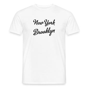New York Brooklyn - Men's T-Shirt - white - Front - AI Model Male 178 dark (178cm)