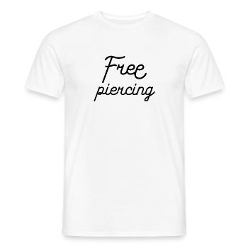 Free piercing - Men's T-Shirt - white - Front - AI Model Male 178 dark (178cm)
