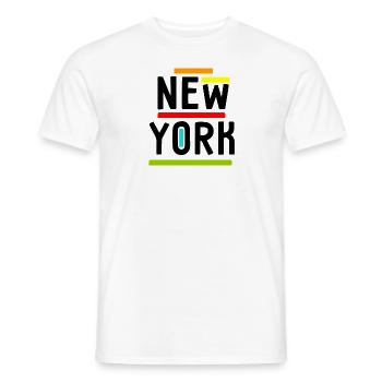 New York - Funny Colorful - USA - America - NYC - Men's T-Shirt - white - Front - AI Model Male 178 dark (178cm)