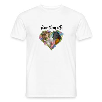Coeur d'animaux et de fleurs - T-shirt homme - blanc - Devant - AI Model Male 178 dark (178cm)