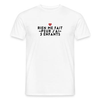 Rien me fait peur j'ai 3 enfants. cadeau maman - T-shirt homme - blanc - Devant - AI Model Male 178 dark (178cm)