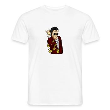 Satoshi Coin Drop – Bitcoin Crypto - T-shirt homme - blanc - Devant - AI Model Male 178 dark (178cm)