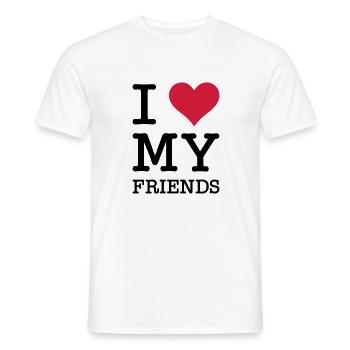 I love my friends - Men's T-Shirt - white - Front - AI Model Male 178 dark (178cm)