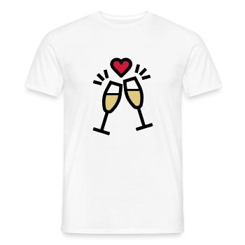 or sparkling wine for Valentine's Day - Men's T-Shirt - white - Front - AI Model Male 178 dark (178cm)