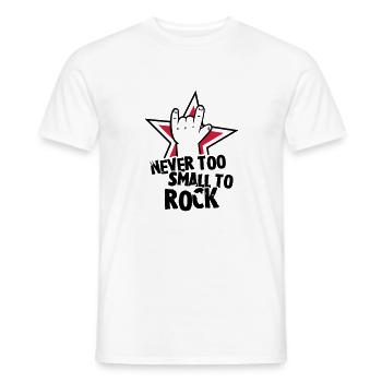never too small to rock - geburt - baby -kleinkind - Men's T-Shirt - white - Front - AI Model Male 178 dark (178cm)