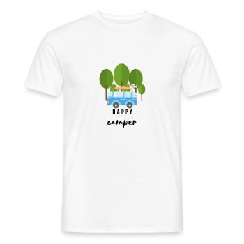 happy camper - road trip - - T-shirt homme - blanc - Devant - AI Model Male 178 dark (178cm)