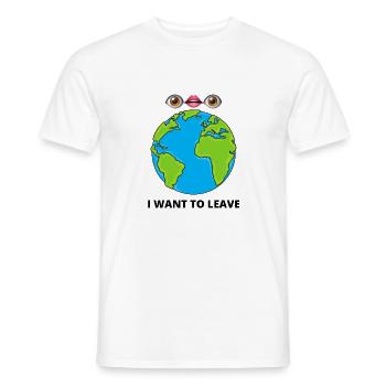 Je veux partir 👁👄👁 - T-shirt homme - blanc - Devant - AI Model Male 178 dark (178cm)