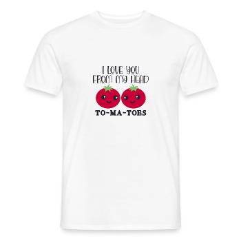 Je t'aime de ma tête TO-MA-TOES - T-shirt homme - blanc - Devant - AI Model Male 178 dark (178cm)