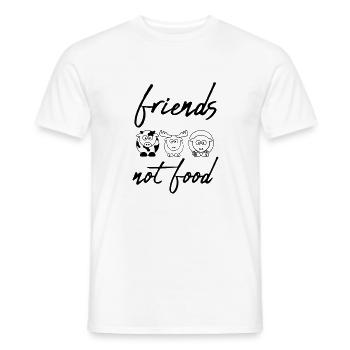 friends not food - vegan vegetarier animal amour des animaux - T-shirt homme - blanc - Devant - AI Model Male 178 dark (178cm)