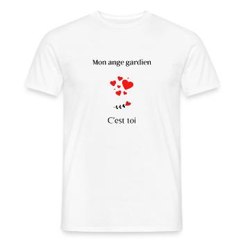Mon ange gardien c'est toi - T-shirt homme - blanc - Devant - AI Model Male 178 dark (178cm)