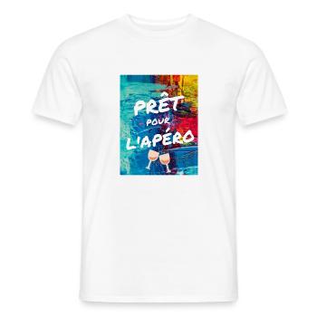 Apero - T-shirt homme - blanc - Devant - AI Model Male 178 dark (178cm)