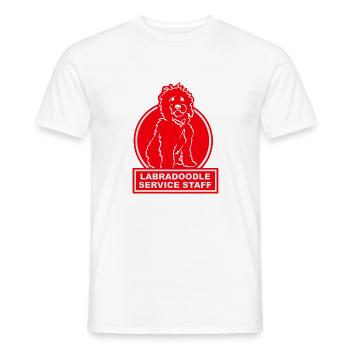 Labradoodle Service Staff red Motiv 2 - Men's T-Shirt - white - Front - AI Model Male 178 dark (178cm)