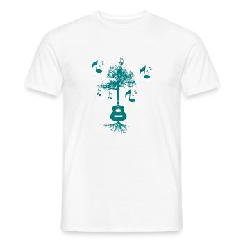 Vintage Funny Guitar Retro shirt Gift Idea - Men's T-Shirt - white - Front - AI Model Male 178 dark (178cm)