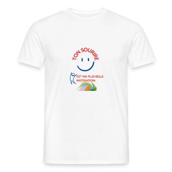 Ton sourire est ma plus belle motivation - T-shirt homme - blanc - Devant - AI Model Male 178 dark (178cm)