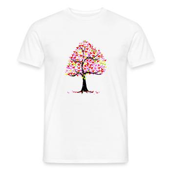 Summer Hearts Tree - Men's T-Shirt - white - Front - AI Model Male 178 dark (178cm)