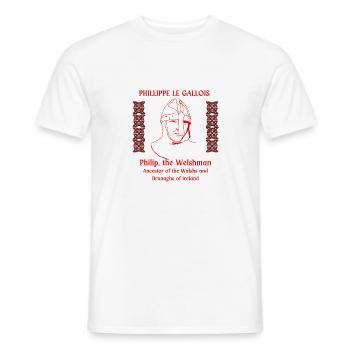 PHILLIPPE LE GALLOIS, ANCESTORS OF THE WALSHS - Men's T-Shirt - white - Front - AI Model Male 178 dark (178cm)