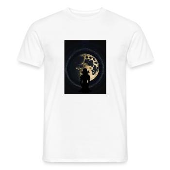 Frau, die den Vollmond beobachtet - Männer T-Shirt - Weiß - Vorne - AI Model Male 178 dark (178cm)