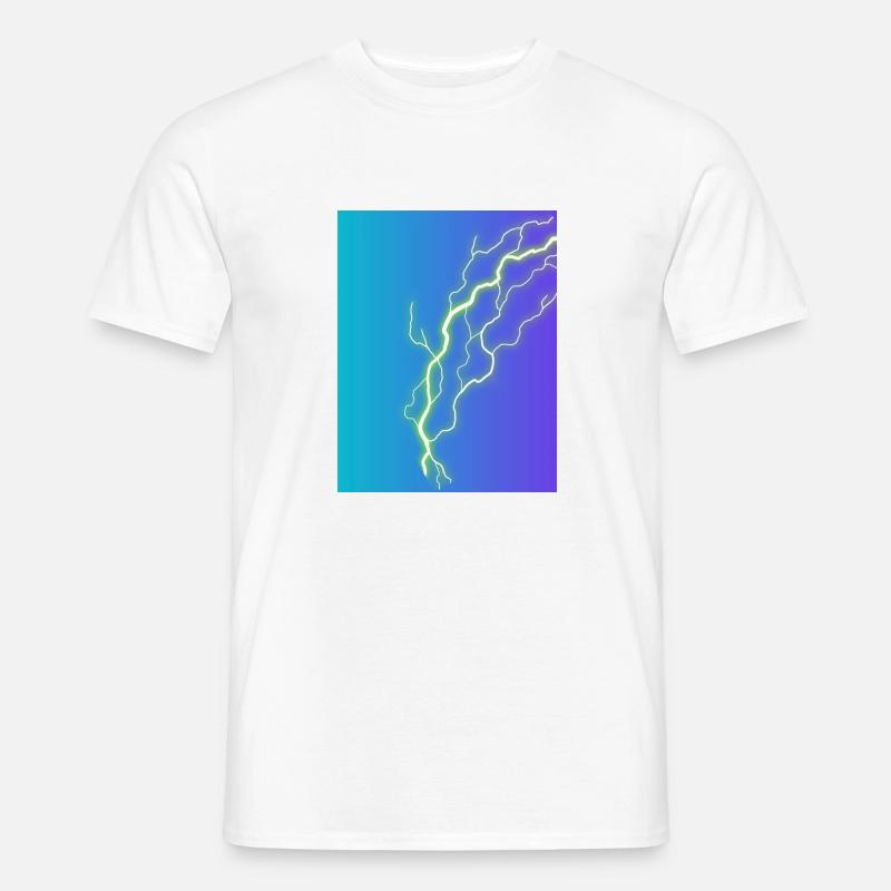 blauer blitz - Männer T-Shirt - Weiß