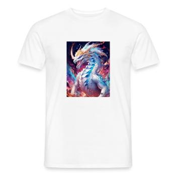 Umbra le Dragon Céleste des Ténèbres - T-shirt homme - blanc - Devant - AI Model Male 178 dark (178cm)