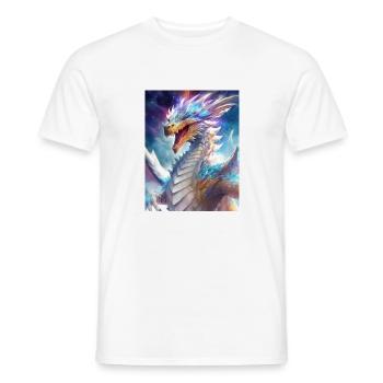 Seraphina la Dragonne Céleste des Cieux - T-shirt homme - blanc - Devant - AI Model Male 178 dark (178cm)