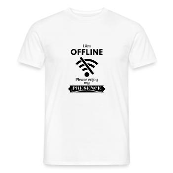I Am OFFLINE - schwarz - Männer T-Shirt - Weiß - Vorne - AI Model Male 178 dark (178cm)