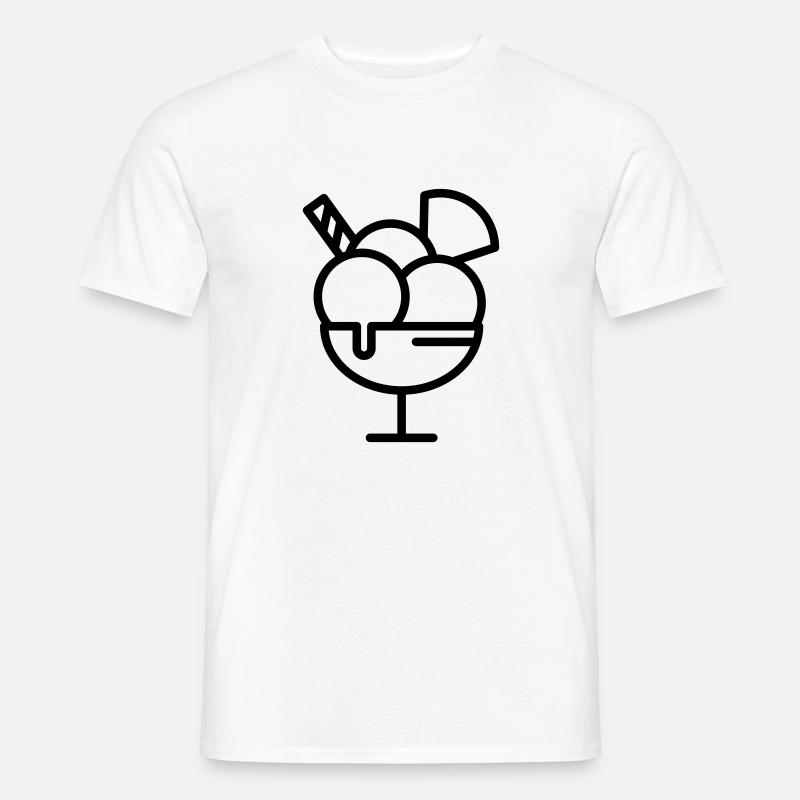 Eisbecher mit drei Sorten - Männer T-Shirt - Weiß