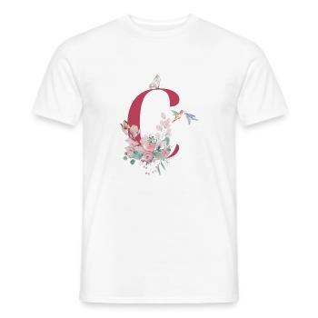 Buchstabe c floral - Geschenkidee - Männer T-Shirt - Weiß - Vorne - AI Model Male 178 dark (178cm)